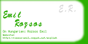 emil rozsos business card